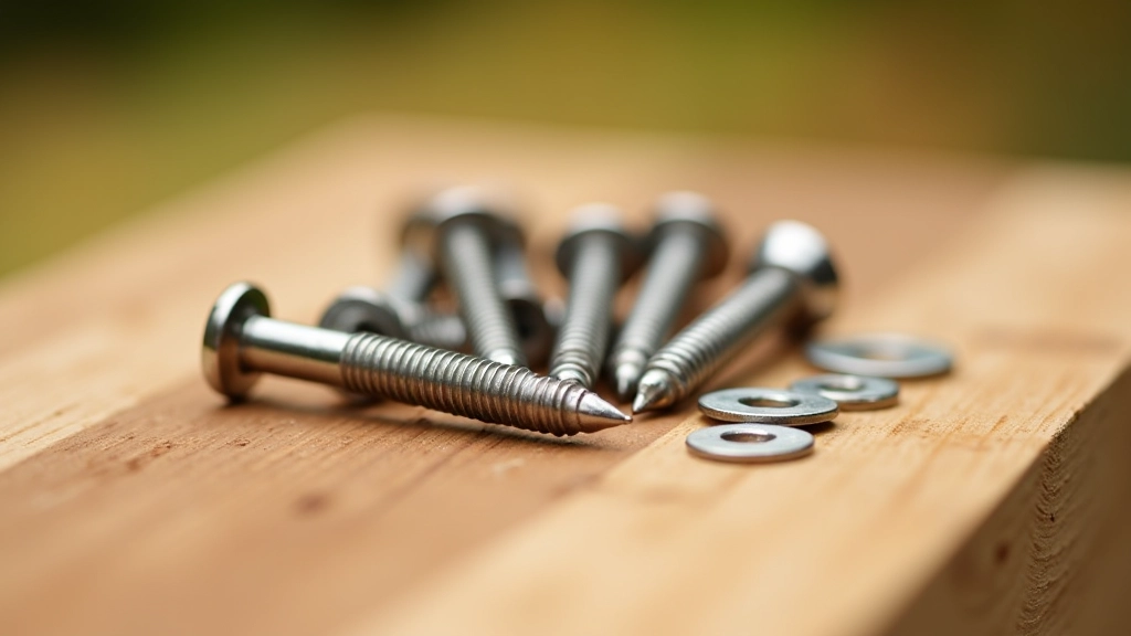 Close-up comparison of different fastener types for wooden fence panels